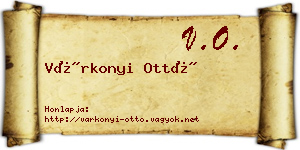 Várkonyi Ottó névjegykártya